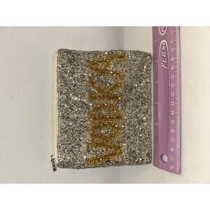 Vodka Beaded Zipper Coin Clutch Purse